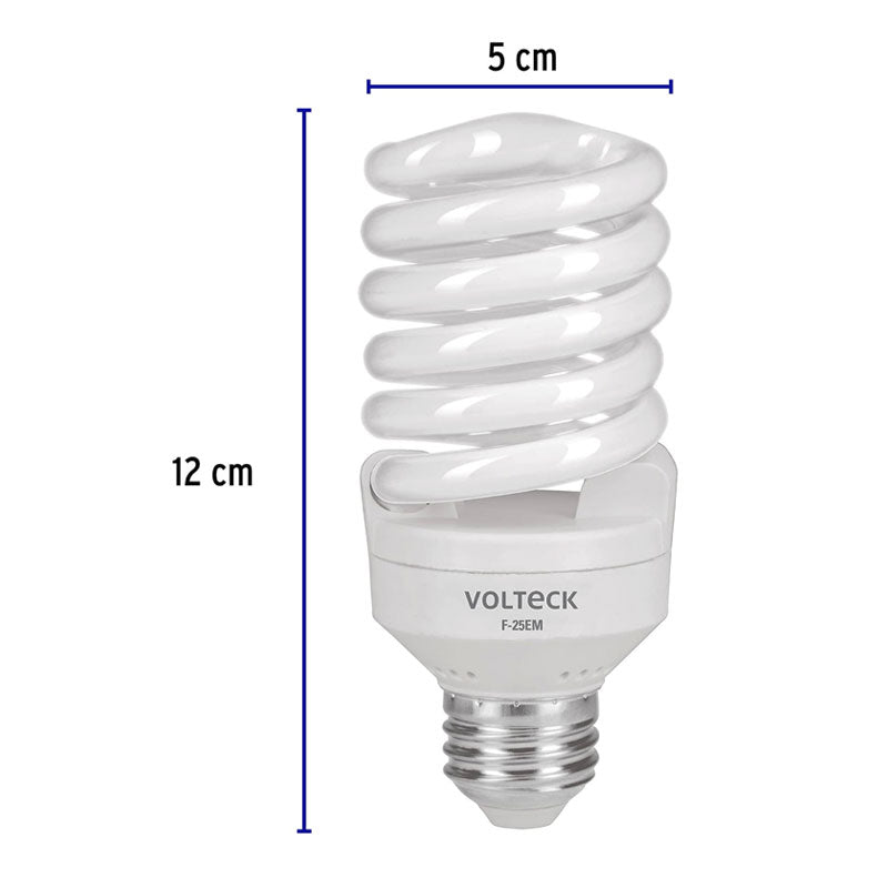 Lámpara Espiral Mini T2 25 W Luz De Día En Blíster, Volteck