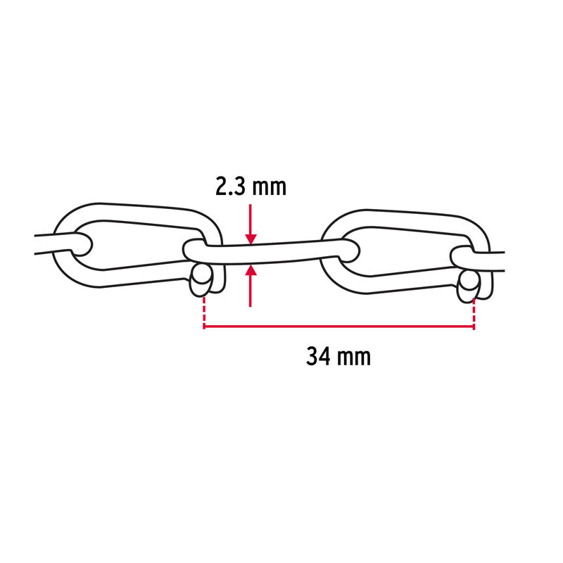 Metro De Cadena Tipo Víctor De 2.3 Mm En Carrete De 30 M