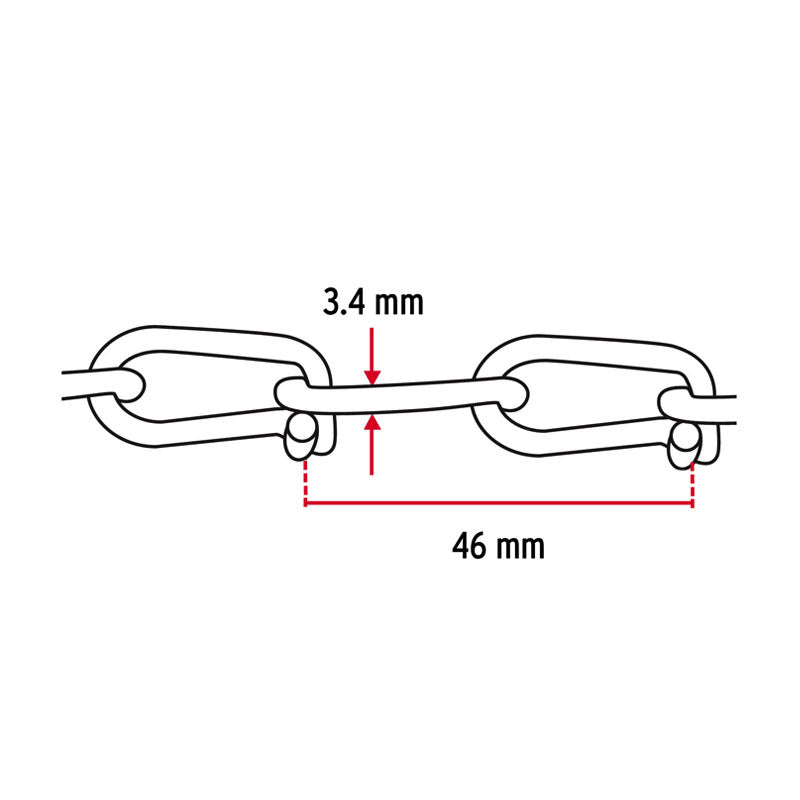 Metro De Cadena Tipo Víctor De 3.4 Mm En Carrete De 30 M