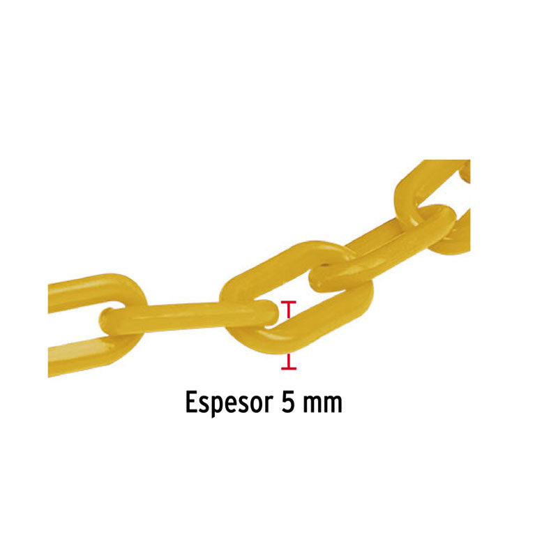 Metro De Cadena De 5 Mm De Plástico Amarilla, Carrete De 25M