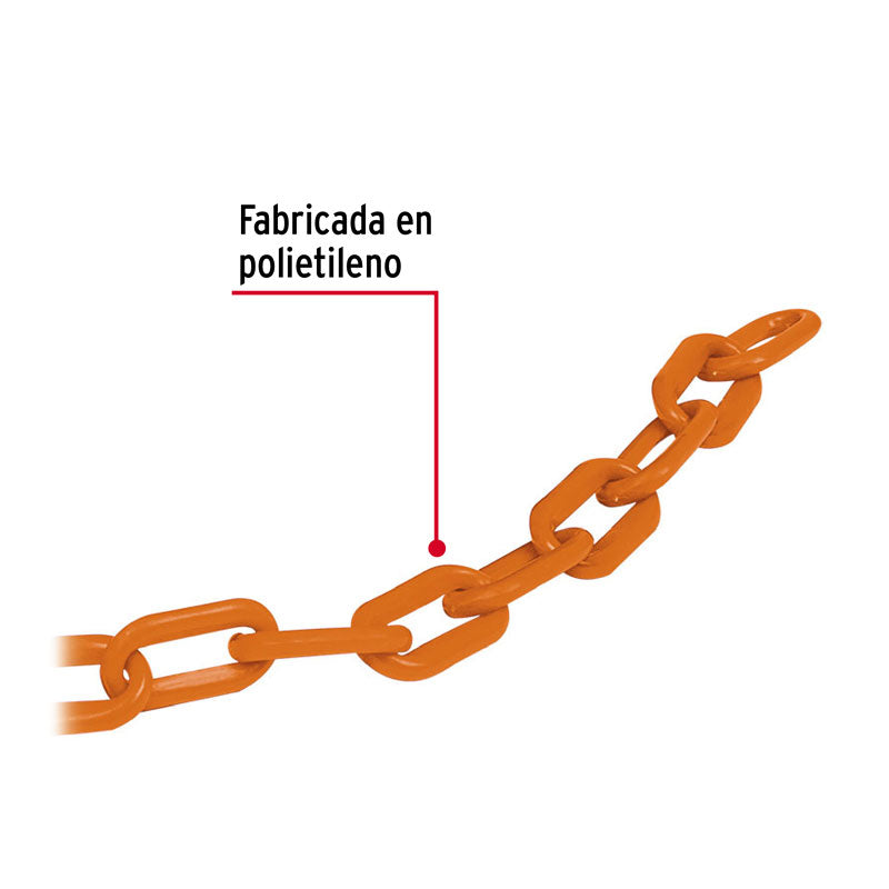 Metro De Cadena De 5 Mm De Plástico Naranja, Carrete De 25 M