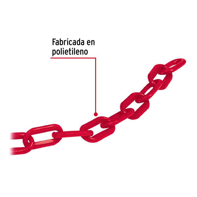 Metro De Cadena De 5 Mm De Plástico Roja, Carrete De 25 M