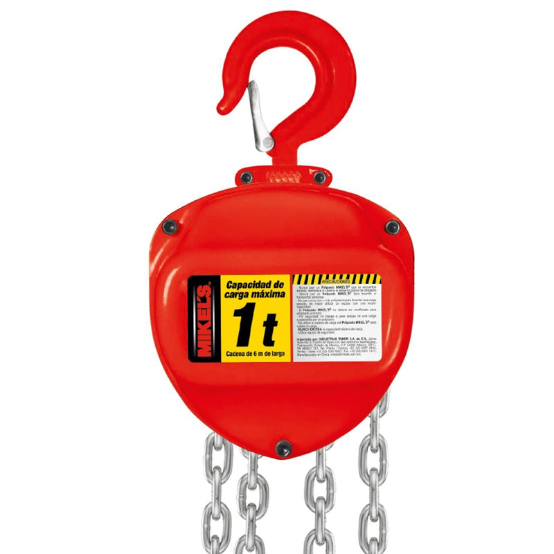 Polipasto Manual 1 Tn Cadena 6 Mt Mikels Pm 16