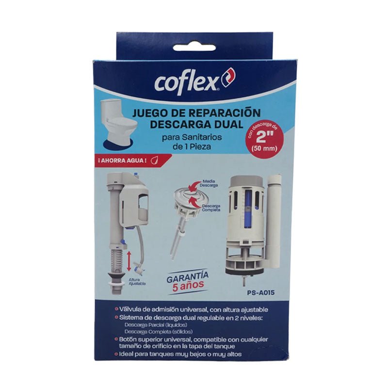 Juego De Reparación Con Descarga Dual De 2" Para Sanitarios De 1 Pieza Psa015 Coflex - Tool Ferreterías / Ferretodo - Herramientas y material de construcción.