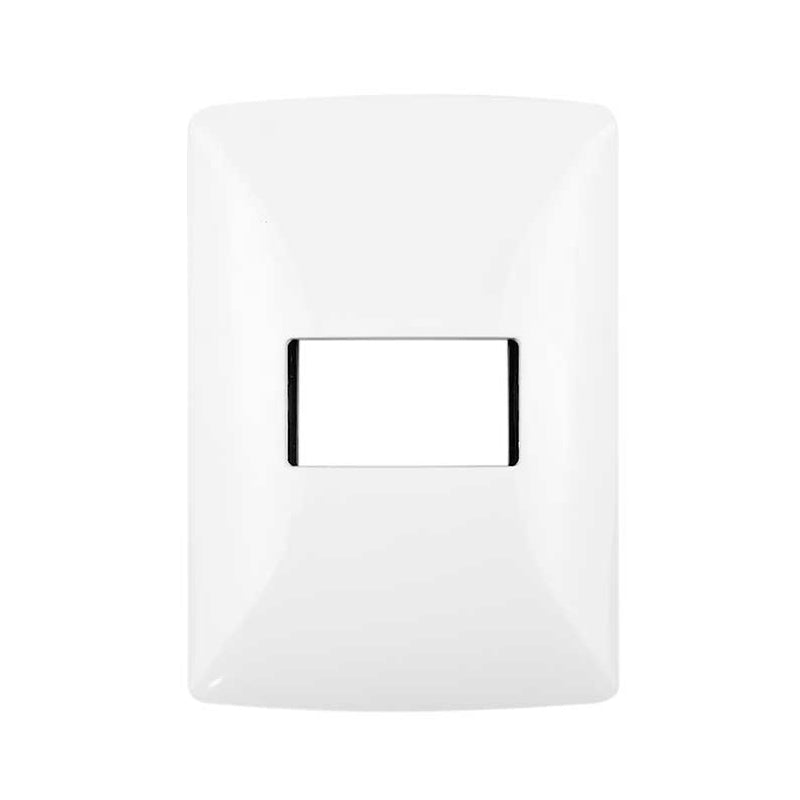 Placa Con 1 Módulo De Resina Con Chasis Color Blanco Mérida Qz4803M1Bn Quinziño - Tool Ferreterías / Ferretodo - Herramientas y material de construcción.