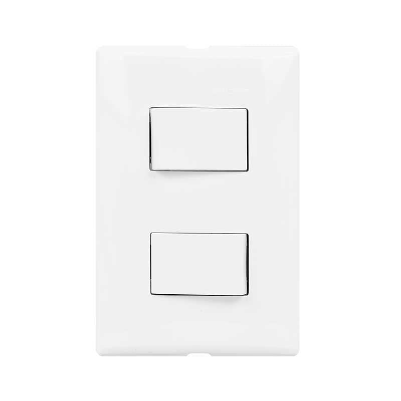 Placa Con 2 Interruptores Sencillos 10A 127V Color Blanco Fza512 Forza - Tool Ferreterías / Ferretodo - Herramientas y material de construcción.