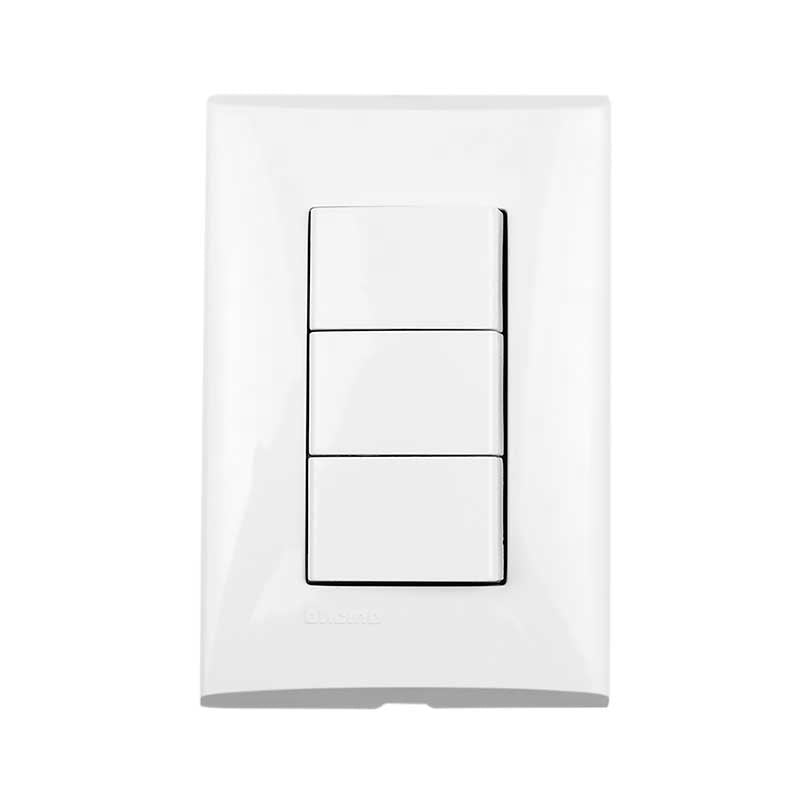Placa Con 3 Interruptores Sencillos 10A 127V Color Blanco Fza513 Forza - Tool Ferreterías / Ferretodo - Herramientas y material de construcción.