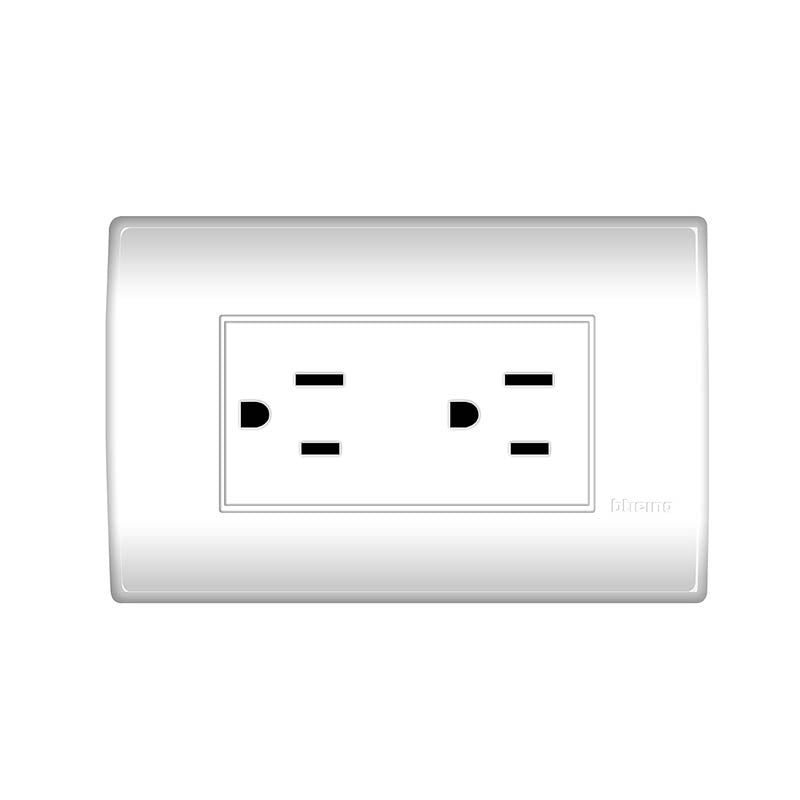 Tomacorriente Dúplex Polarizada Y Aterrizada 2P+T 15 A 127 V E6028Bn Quinziño - Tool Ferreterías / Ferretodo - Herramientas y material de construcción.