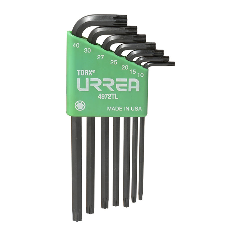 Juego de 7 llaves hexagonales "L" Torx larga rack, 4972TL Urrea