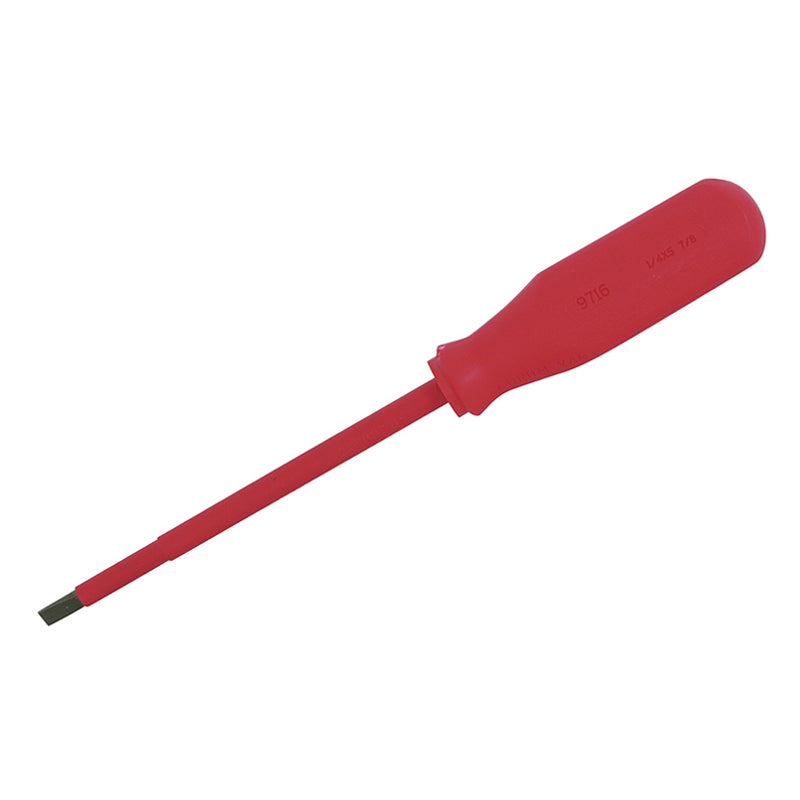 Destornillador rojo 1000 V, punta plana de 1/4" x 5 7/8", 9716 Urrea