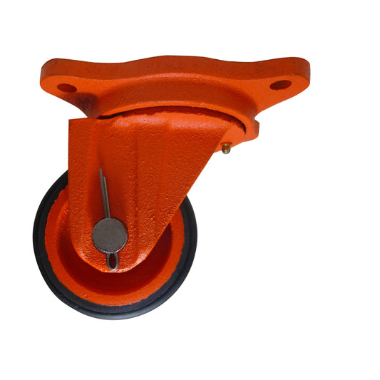 Rueda Giratoria 8" Fierro Vulcanizado Naranja G8 Fv Polivom