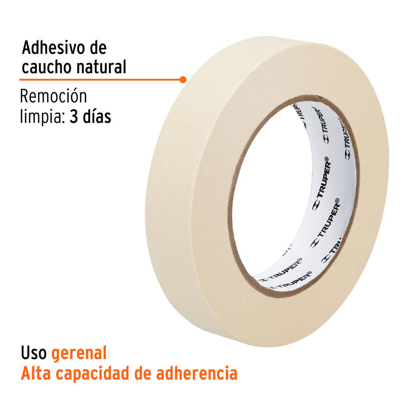 Cinta masking tape de 1" x 50 m, 12591 Truper MSK 1