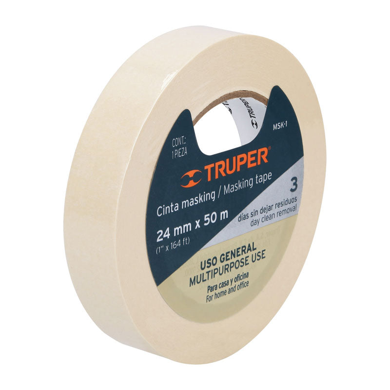 Cinta masking tape de 1" x 50 m, 12591 Truper MSK 1