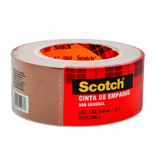 Cinta De Empaque Scotch Para Uso General, Canela, 48 Mm X 150 M, 3M