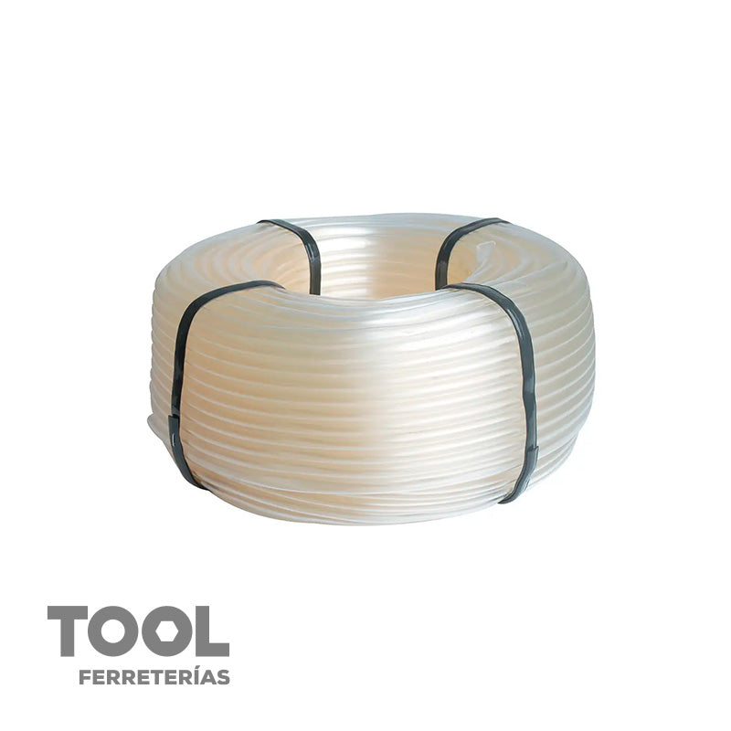 Rollo de manguera de plástico transparente 3/4" x 100 mt, SURTEK, 130297