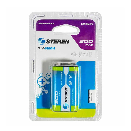 Pila recargable 9V BAT-LI-9V USB Steren