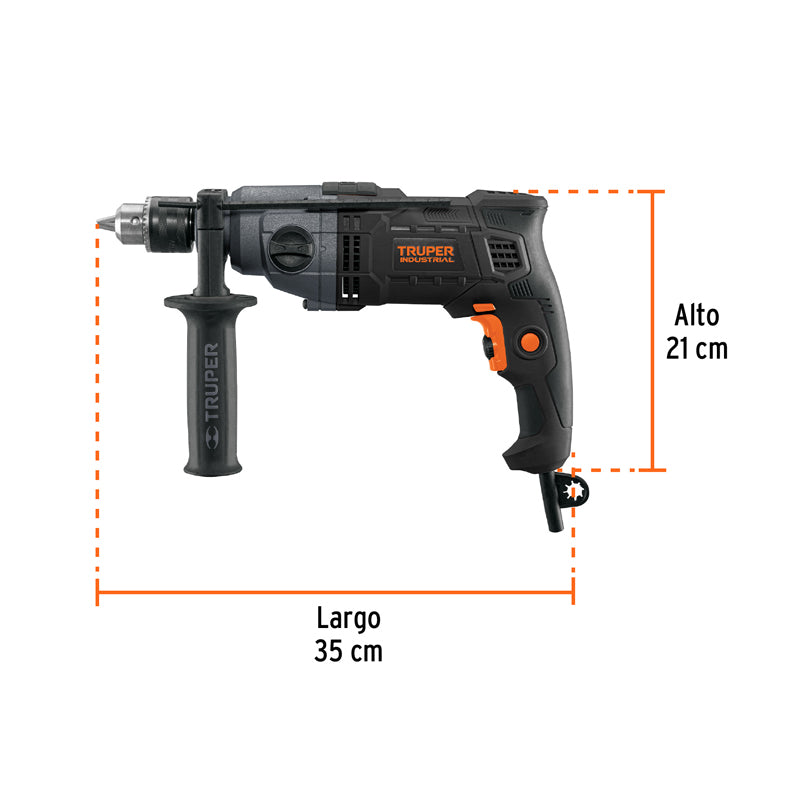Taladro/destornillador de 1/2", 800 W, 2 velocidades, 103068 / TAL-1/2N2 Truper