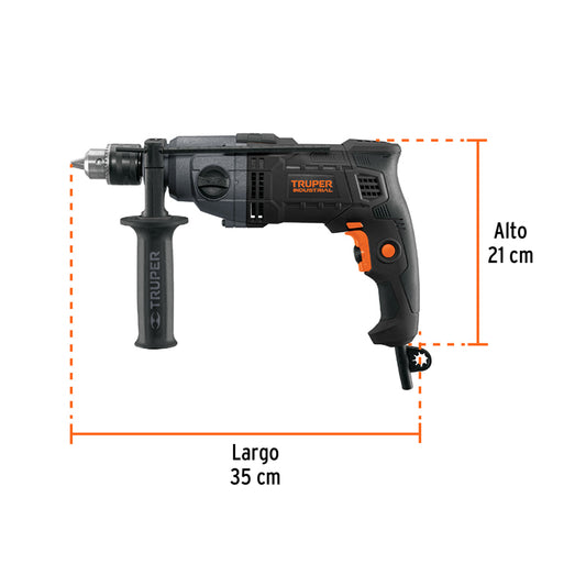Taladro/destornillador de 1/2", 800 W, 2 velocidades, 103068 / TAL-1/2N2 Truper