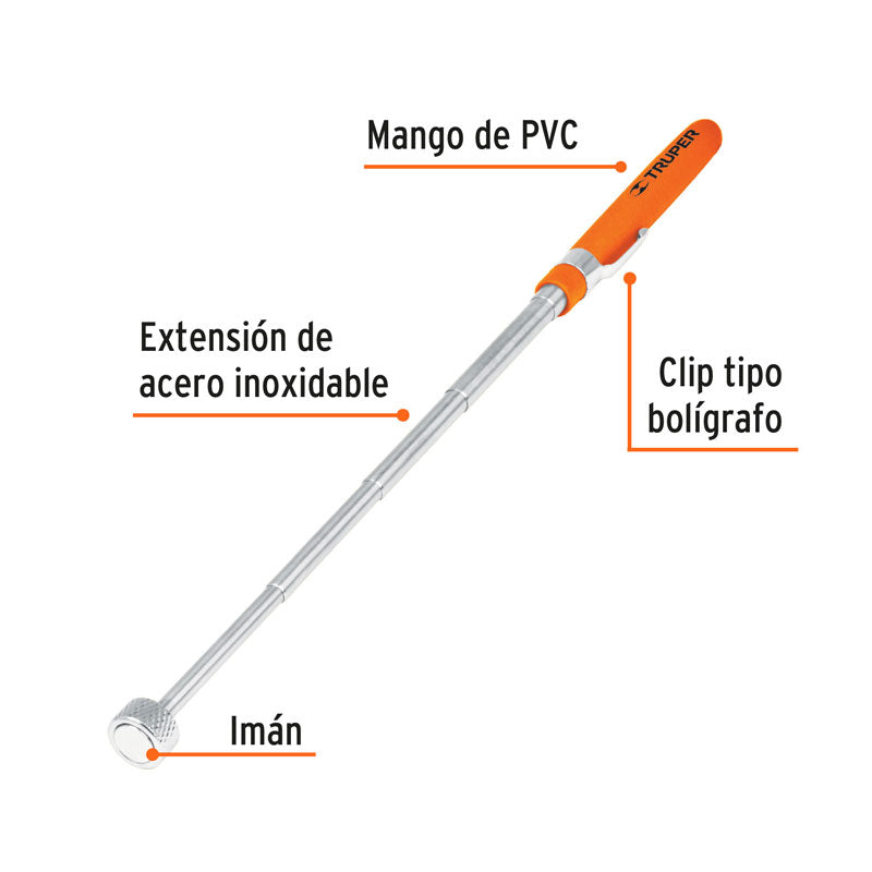 Imán extensible de acero inoxidable, 3.6 kg, 15325 Truper PICK UPX