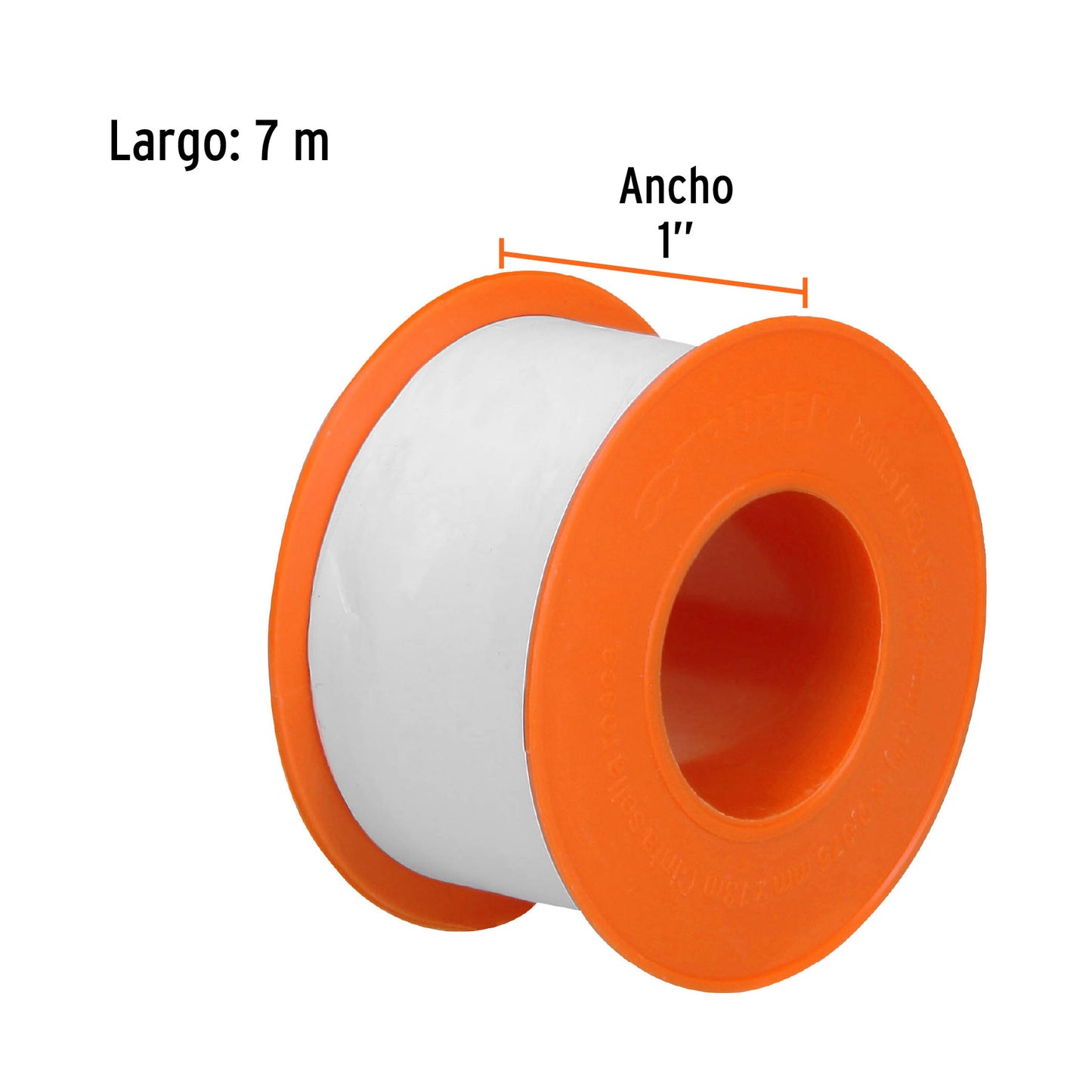 Cinta sella roscas de 1" X 13 m de largo, uso general, 12514 Truper CTF 1X13