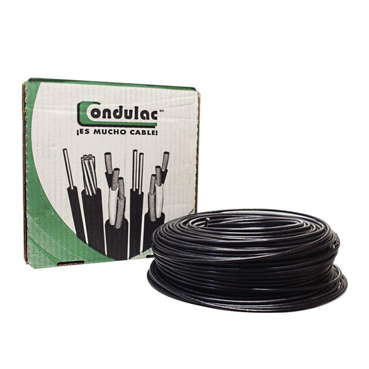 Cable luz thw c 8 negro condulac*venta rollo 100mt