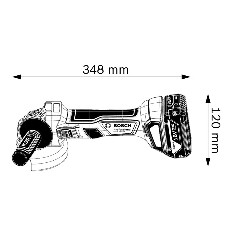 06019h90g2 esmeril 5" 18v 2 baterias gws 180-li