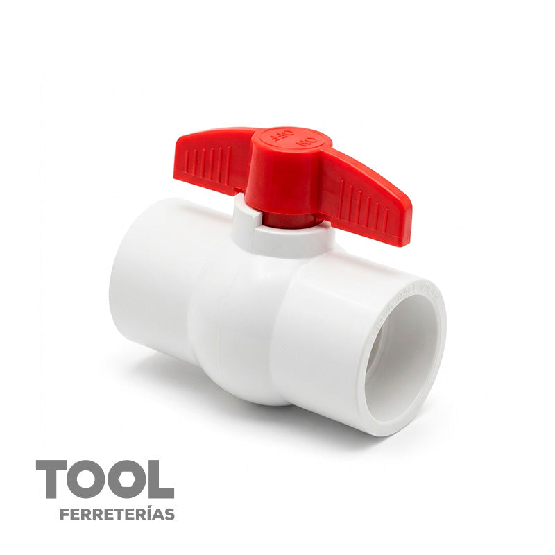Válvula de bola de PVC para cementar de 1/2", S/M, 17360
