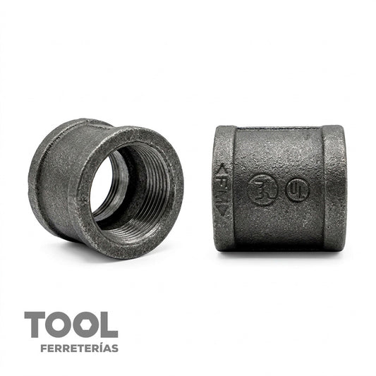 Cople 1" negro con costilla roscada, S/M, A440610