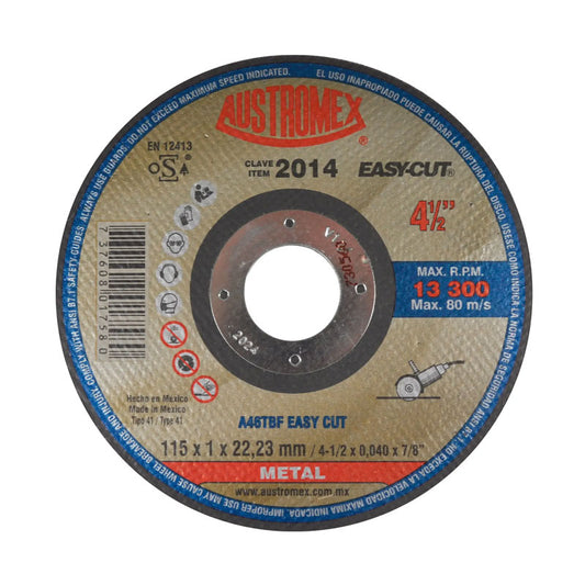 2014 Disco Plano Metal 4.1/2" X 1 Mm X 22.2 Mm