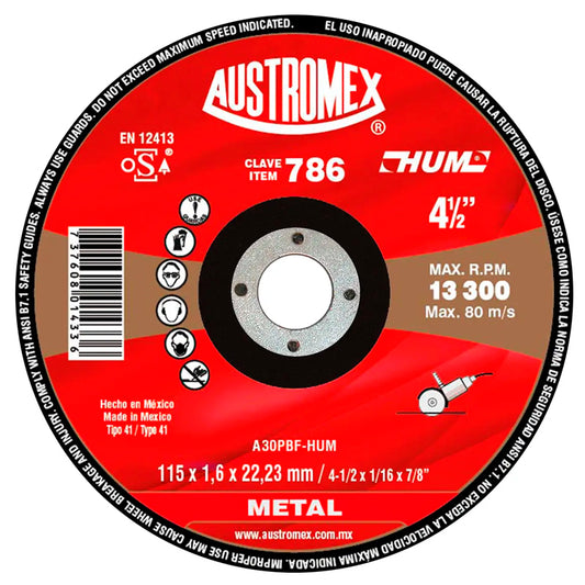 Disco Plano Metal 4.1/2" Austromex 786