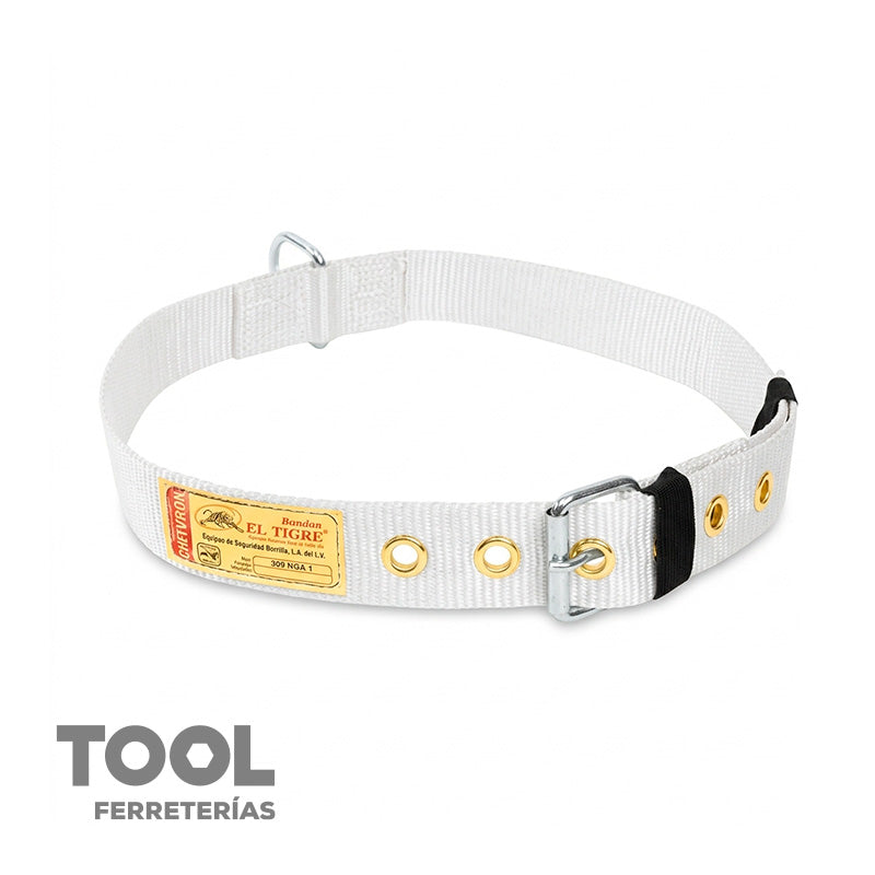 Cinturón de seguridad de poliéster de 47 x 4mm, con 1 argolla, BANDAS EL TIGRE, 308-NGB-1