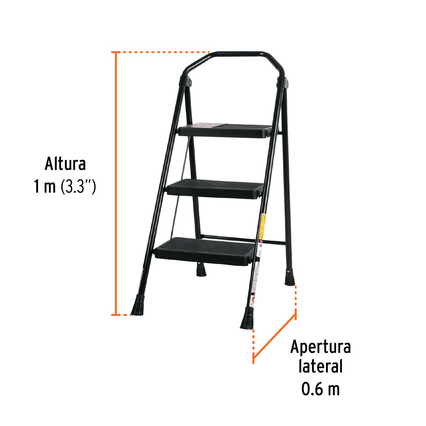Escalera tubular plegable de 3 peldaños, 103143 Truper ESTU-3
