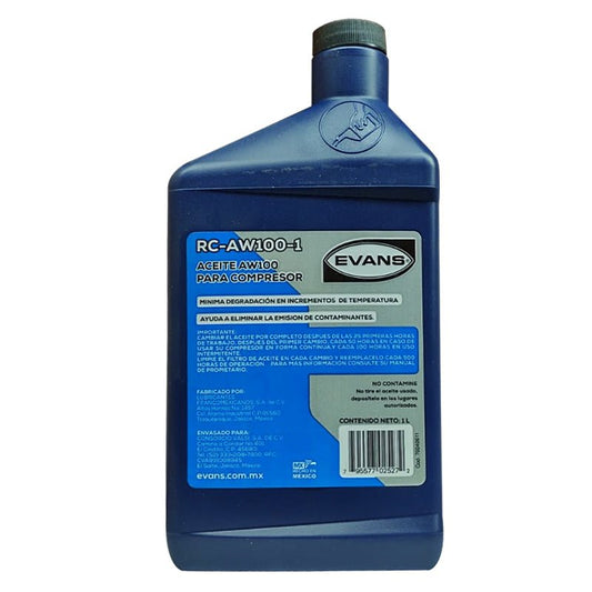 Aceite Para Compresor De 1 Lt Aw100 Evans - Tool Ferreterías / Ferretodo - Herramientas y material de construcción.