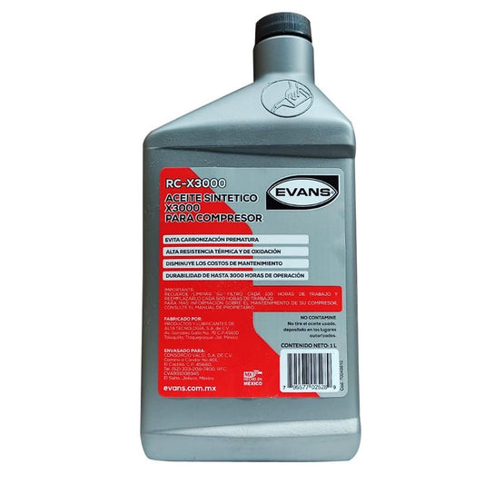 Aceite Sintético Para Compresor De 1 Lt X3000 Evans - Tool Ferreterías / Ferretodo - Herramientas y material de construcción.