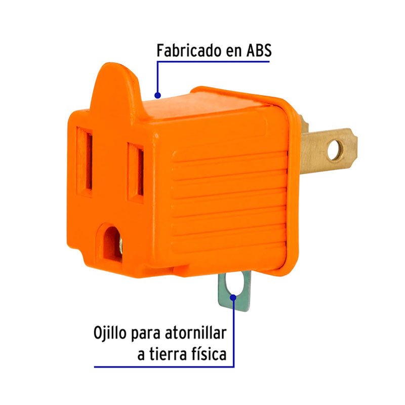 Bolsa Con 2 Adaptadores 3 A 2 Naranjas, Volteck - Tool Ferreterías / Ferretodo - Herramientas y material de construcción.