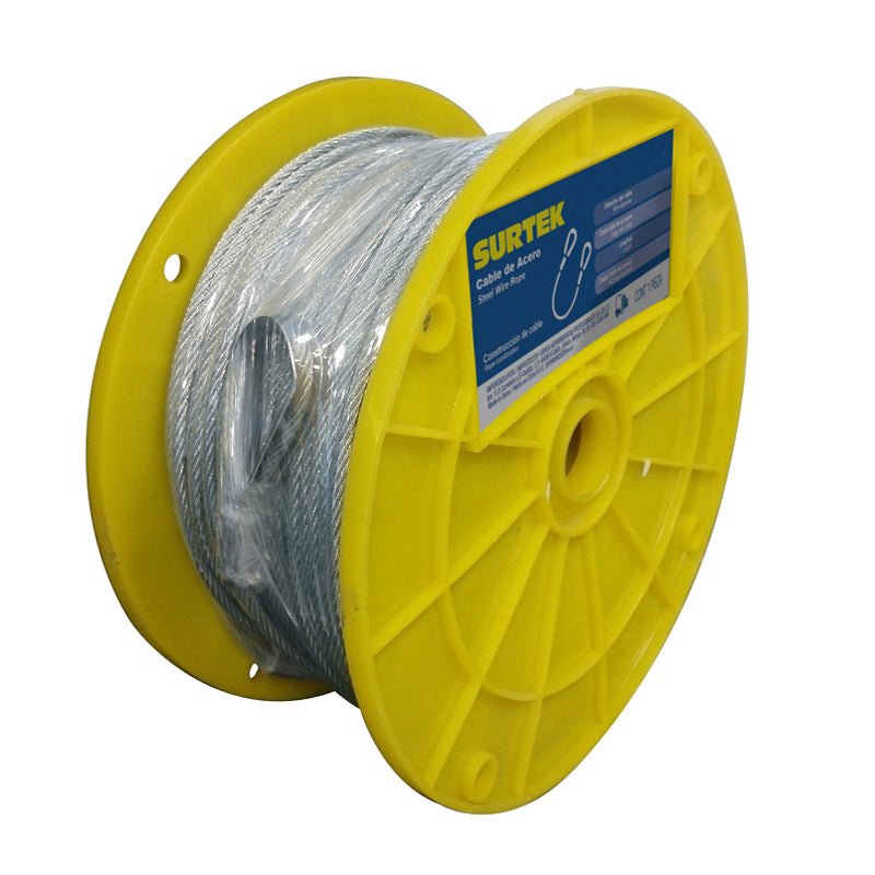 Cable acero de 7 × 7 de 1/4? x 75 m, CA118 Surtek - Tool Ferreterías / Ferretodo - Herramientas y material de construcción.