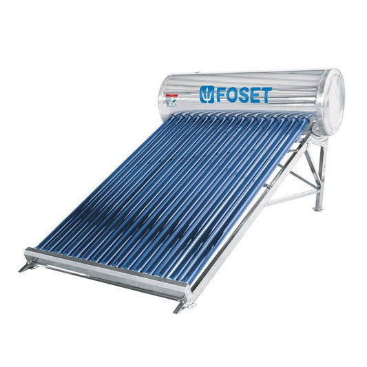 Calentador solar de agua de 15 tubos de 195 Lts, para 5 personas, 45272 Foset CALE15S - Tool Ferreterías / Ferretodo - Herramientas y material de construcción.