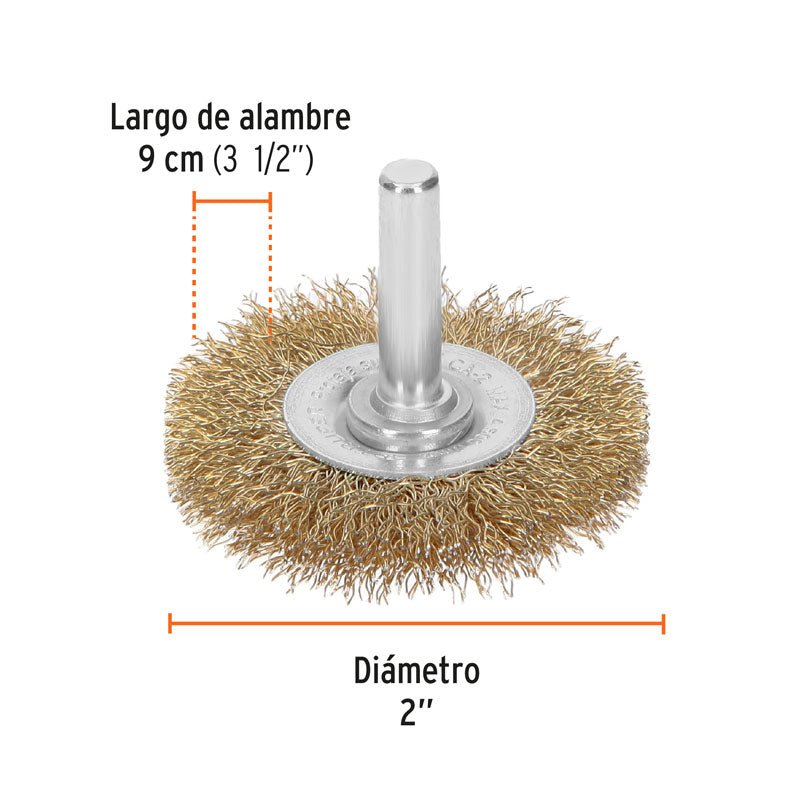 Carda circular de 2" alambre grueso para taladro, 11569 Truper CA 2 - Tool Ferreterías / Ferretodo - Herramientas y material de construcción.