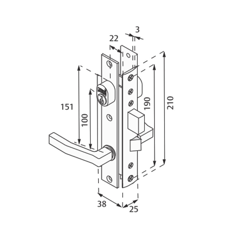 Cerradura 575 Mm An Phillips - Tool Ferreterías / Ferretodo - Herramientas y material de construcción.