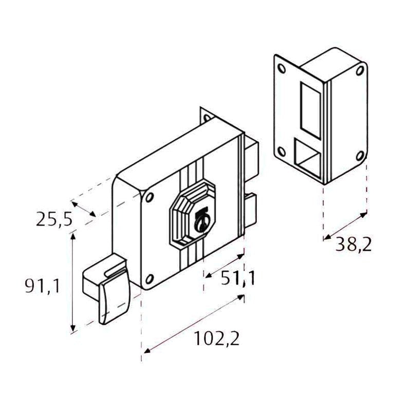 Cerradura 675 D Phillips Mx88 Caja - Tool Ferreterías / Ferretodo - Herramientas y material de construcción.