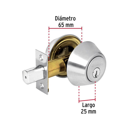 Cerrojo llave llave cromo mate, llave tradicional, 23611 Hermex CERO 32P - Tool Ferreterías / Ferretodo - Herramientas y material de construcción.