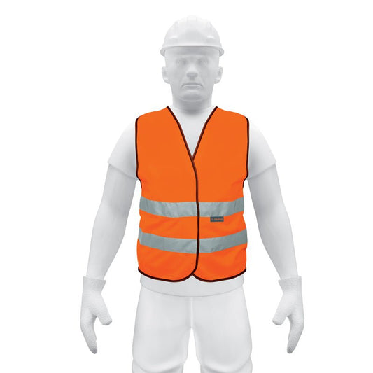 Chaleco de seguridad naranja con cintas de alta visibilidad, 14426 Truper CHS - 500N - Tool Ferreterías / Ferretodo - Herramientas y material de construcción.