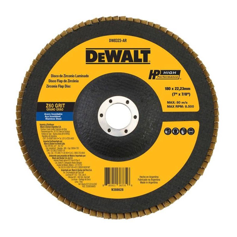 Disco De Zirconio Laminado De 7" Dewalt Dw8323Ar - Tool Ferreterías / Ferretodo - Herramientas y material de construcción.