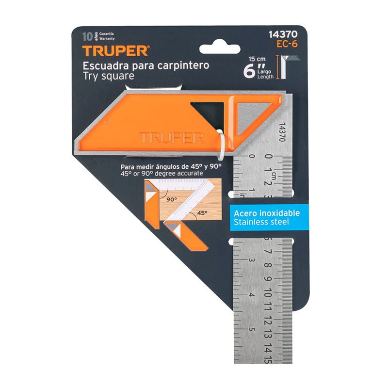 Escuadra 6" Para Carpintero Con Mango 100% De Aluminio, Truper - Tool Ferreterías / Ferretodo - Herramientas y material de construcción.