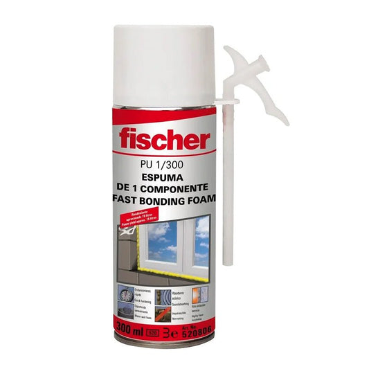 Espuma Monocomponente De Rápida Colocación De 300 Ml, Pu 1/300 Fischer - Tool Ferreterías / Ferretodo - Herramientas y material de construcción.