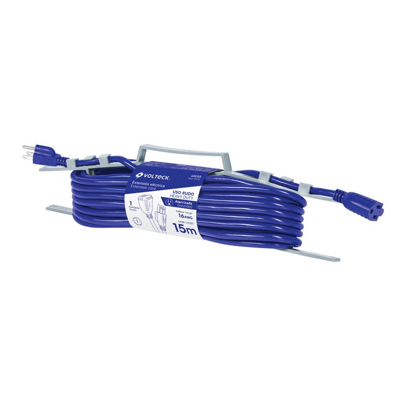 Extensión De Uso Rudo Aterrizada 15 M 3X16 Awg, Volteck - Tool Ferreterías / Ferretodo - Herramientas y material de construcción.