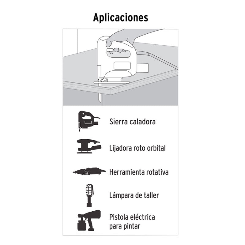 Extensión Eléctrica De Uso Rudo 10 M 2X16 Awg, Volteck - Tool Ferreterías / Ferretodo - Herramientas y material de construcción.