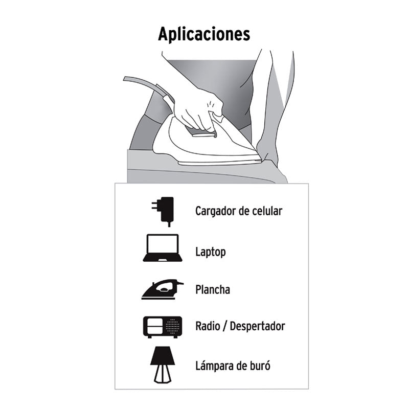 Extensión Eléctrica Doméstica 10 M Blanca Con Clavija Recta - Tool Ferreterías / Ferretodo - Herramientas y material de construcción.