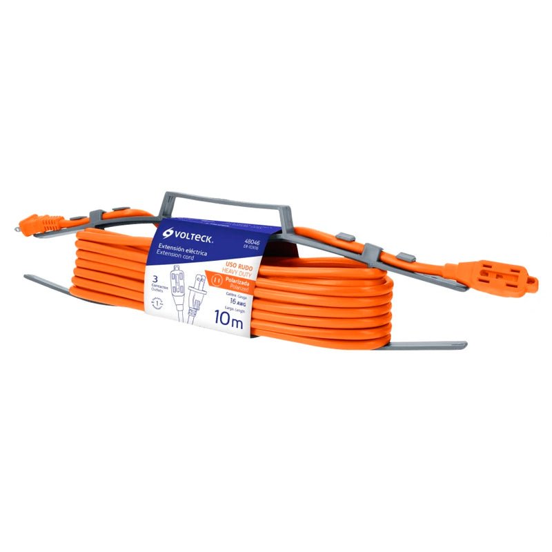 Extensión Eléctrica Uso Rudo 10 M 2X16 Awg Para 1 Clavija, Volteck - Tool Ferreterías / Ferretodo - Herramientas y material de construcción.