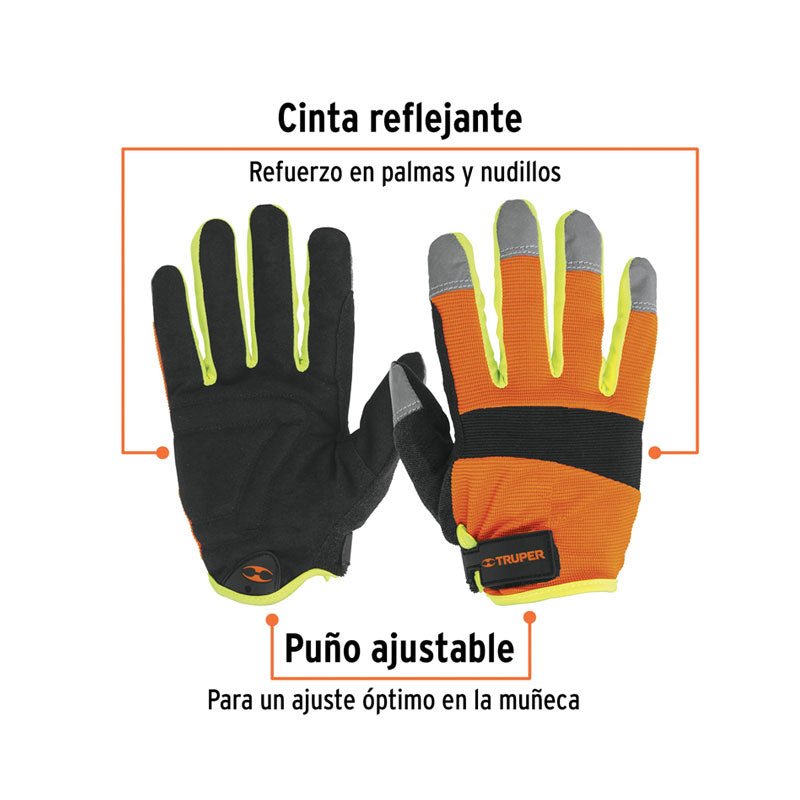 Guantes para mecánico, alta visibilidad, 10849 Truper GU625 - Tool Ferreterías / Ferretodo - Herramientas y material de construcción.